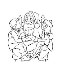 Раскраска Дед мороз и дети