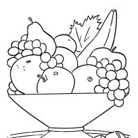 Раскраска фрукты в вазе