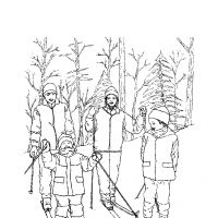 Раскраска на лыжах