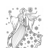 Раскраска фея зима