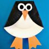Пингвин из картонной тарелки