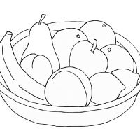 Раскраска фрукты в тарелке