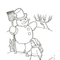 Раскраска снеговик детская